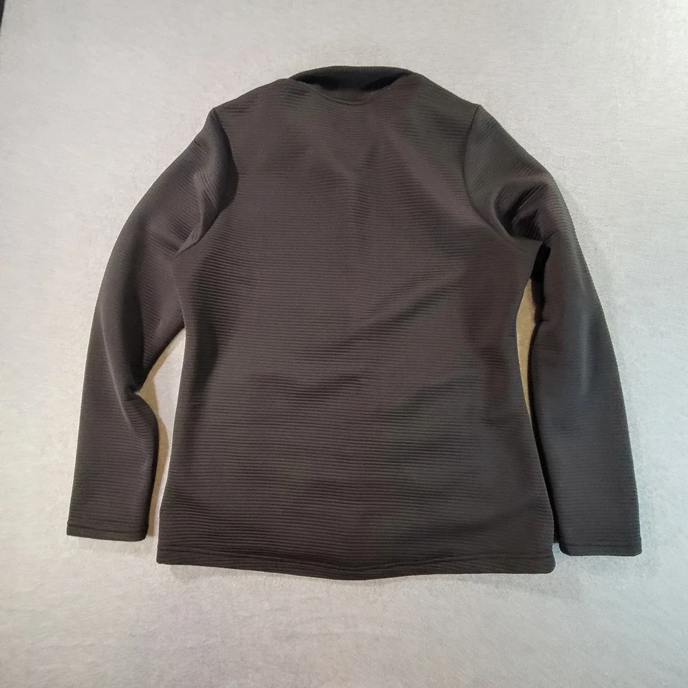 Adidas Golf Mens Black Full Zip Ribbed Jacket Mock Neck Thumbholes Large